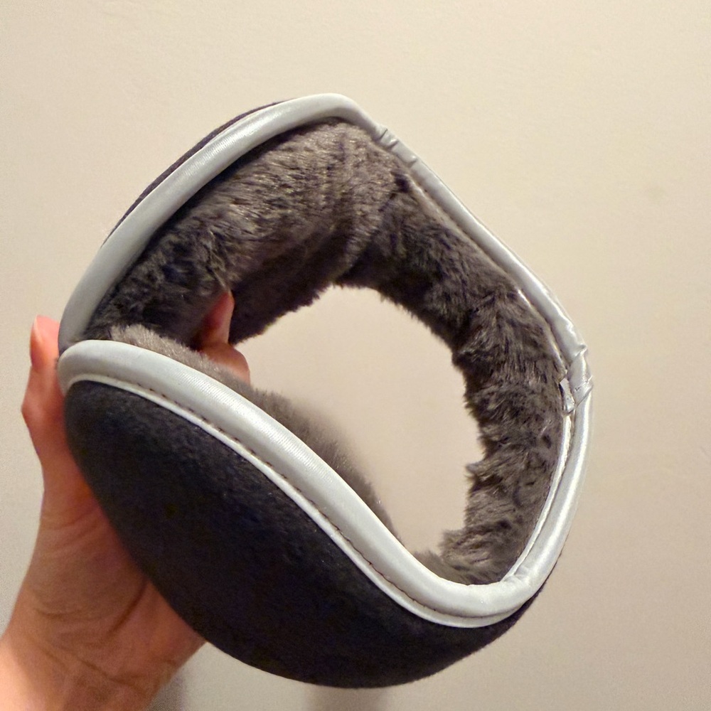 Men’s Grey Collapsible Earmuffs – Fleece-Lined & Packable